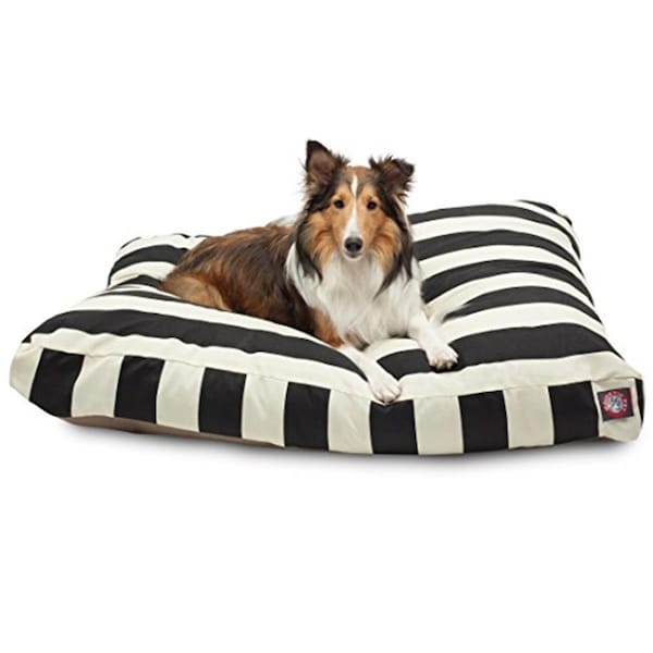 River Soap Co MajesticPet  36 x 44 in. Vertical Stripe Rectangle Pet Bed, Black - MA331131