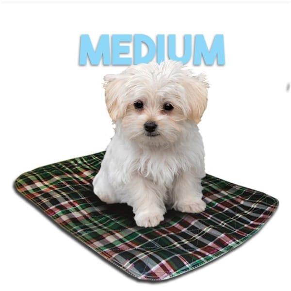 Lennypads 18 x 24 in. Medium Washable Pet Pad - Green Plaid - LE328901