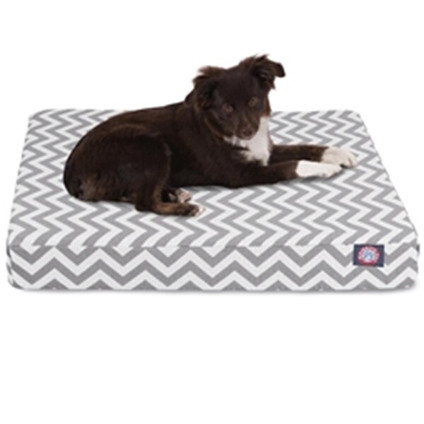 Majestic Pet Gray Chevron Small Orthopedic Memory Foam Rectangle Dog Bed - 78899551228