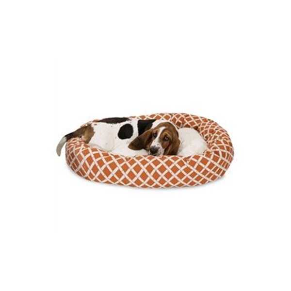 River Soap Co MajesticPet  32 in. Bamboo Sherpa Donut Pet Bed, Burnt Orange - 788995542018