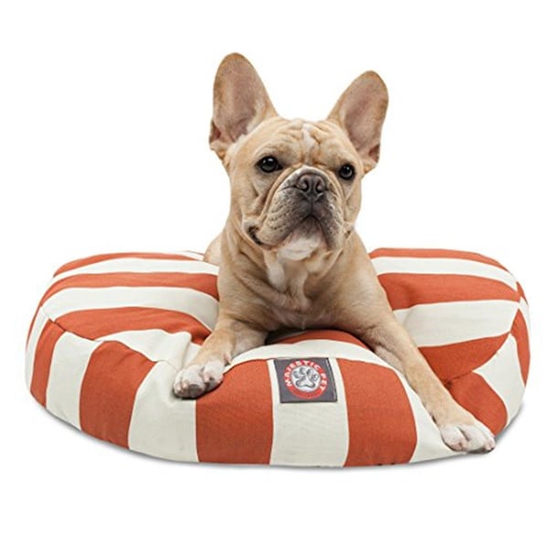 River Soap Co MajesticPet  30 in. Vertical Stripe Round Pet Bed, Burnt Orange - Small - 788995506171