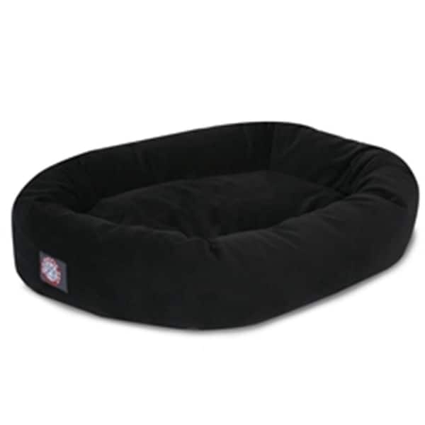 Majestic Pet 52 in. Black Suede Bagel Dog Bed - 78899567507
