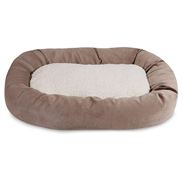 River Soap Co MajesticPet  52 in. Villa Sherpa Donut Pet Bed, Pearl - 788995546573