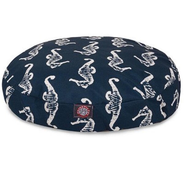 River Soap Co MajesticPet  30 in. Sea Horse Round Pet Bed, Navy Blue - Small - 788995506911