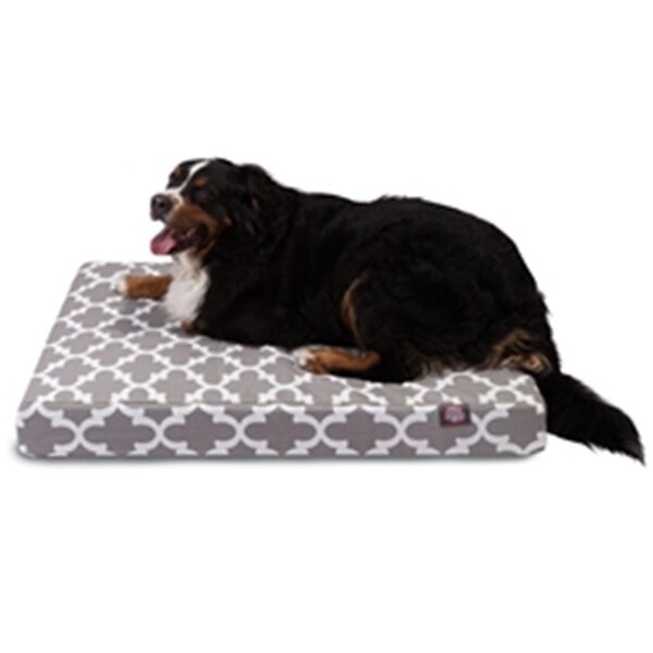 Majestic Pet Gray Trellis Large Orthopedic Memory Foam Rectangle Dog Bed - 78899551648