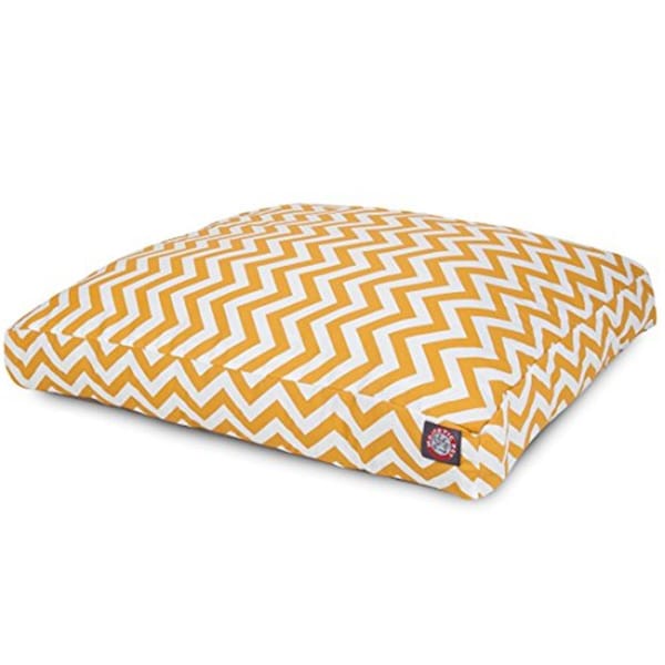 River Soap Co MajesticPet  29 x 36 in. Zig Zag Rectangle Pet Bed, Yellow - MA331142