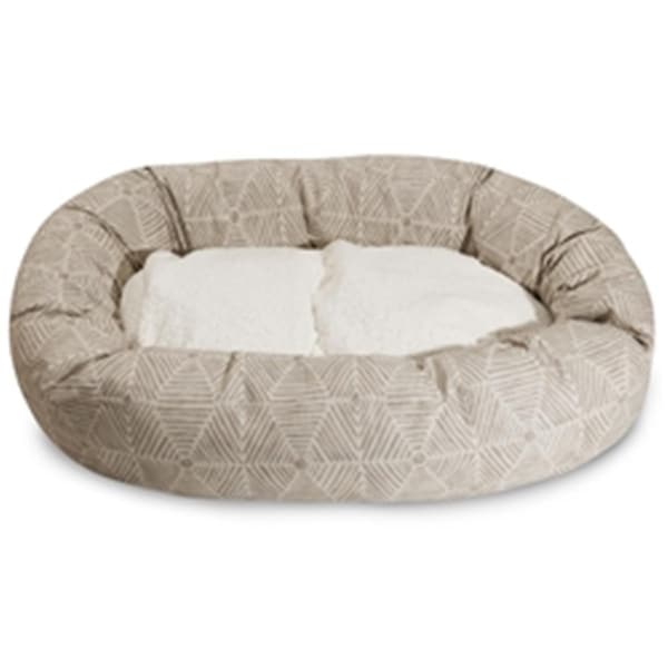 Majestic Pet 24 in. Charlie Beige Metallic Sherpa Bagel Bed - 78899554067