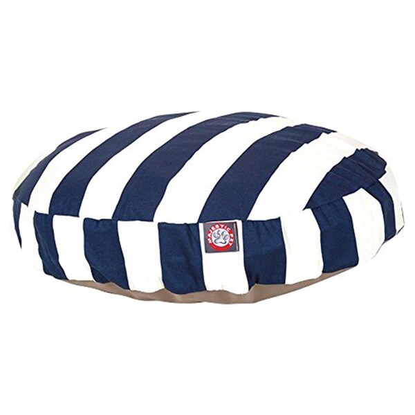 River Soap Co MajesticPet  30 in. Vertical Stripe Round Pet Bed, Navy Blue - Small - 788995506188