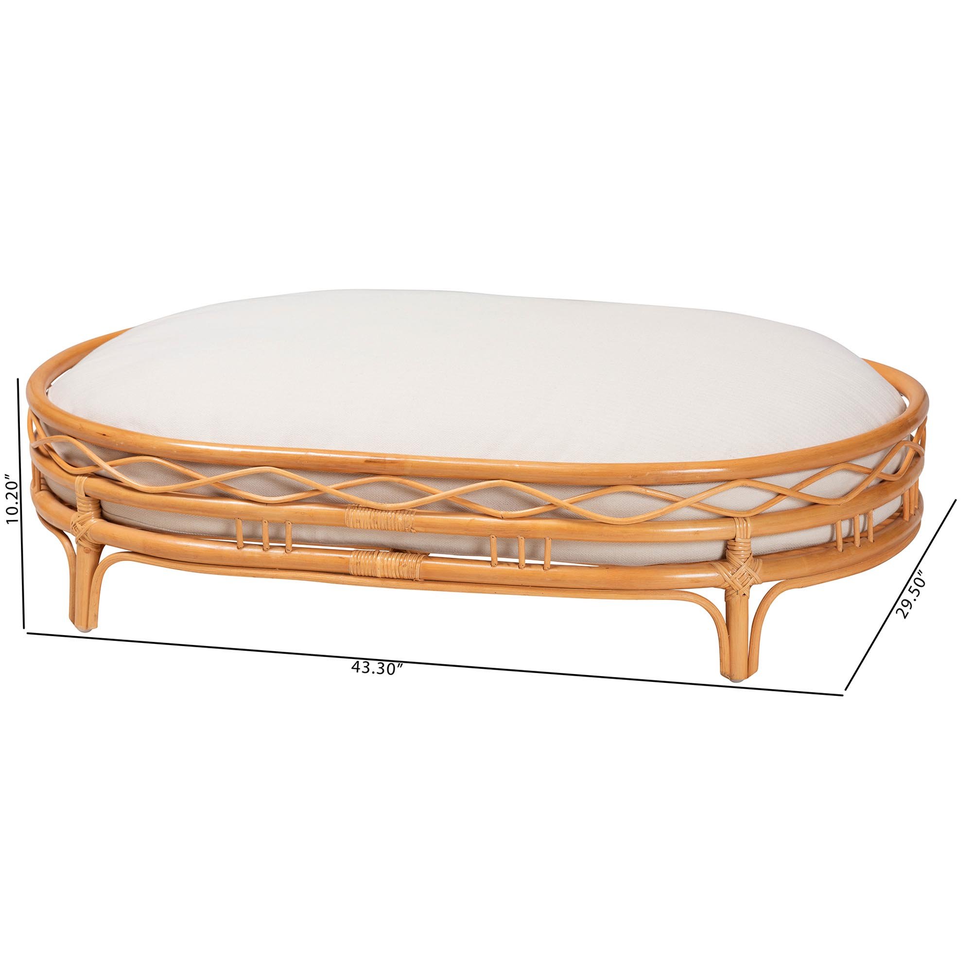 Bali & Pari Jovia Bohemian Honey Rattan Pet Bed - 245-13638-ZORO