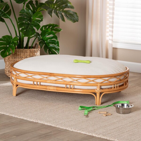 Bali & Pari Jovia Bohemian Honey Rattan Pet Bed - 245-13638-ZORO