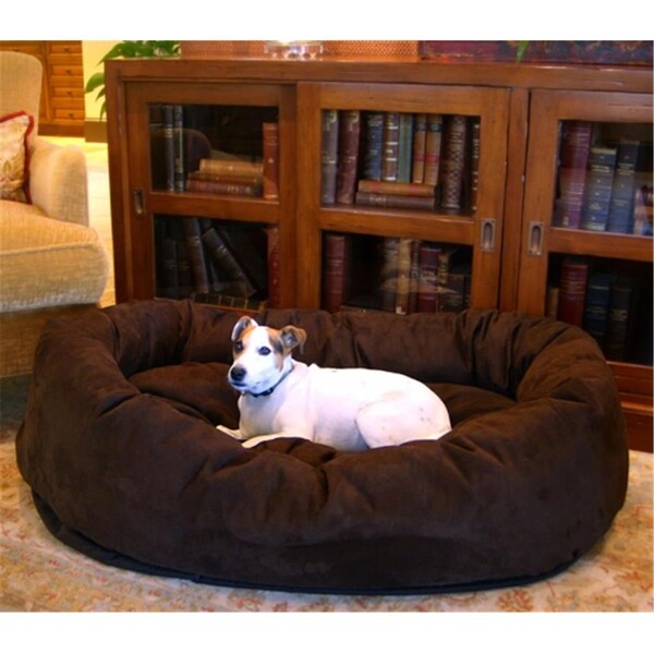 Majestic Pet 78899567501 52 in. Bagel Dog Pet Bed Suede Chocolate - 788995675013