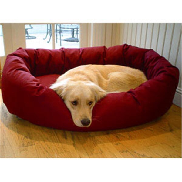 Majestic Pet 32 in. Medium Bagel Bed- Burgundy - 788995611350