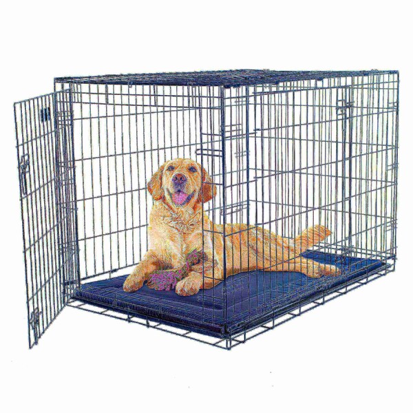 Pet Adobe Pet Adobe Waterproof Dog Crate Pet Bed 38.75x25-Navy - 877569LAL