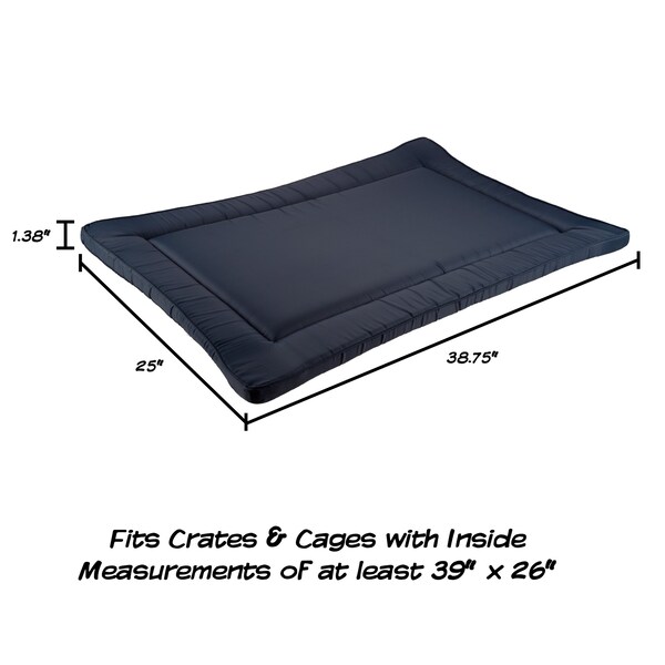 Pet Adobe Pet Adobe Waterproof Dog Crate Pet Bed 38.75x25-Navy - 877569LAL