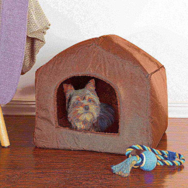 Pet Adobe Pet Adobe Cozy Cottage House Shaped Pet Bed - Brown 19x18.5x17 - 519573LQB