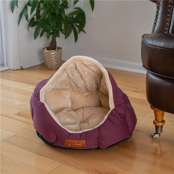 Petpride C08HJH-MH Armarkat Pet Bed Cat Bed 18 x 14 x 11 - Burgundy & Beige - PE8289