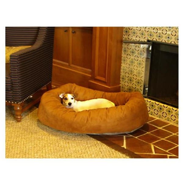 Majestic Pet 78899567202 24 in. Bagel Dog Pet Bed Suede Rust - 788995672029