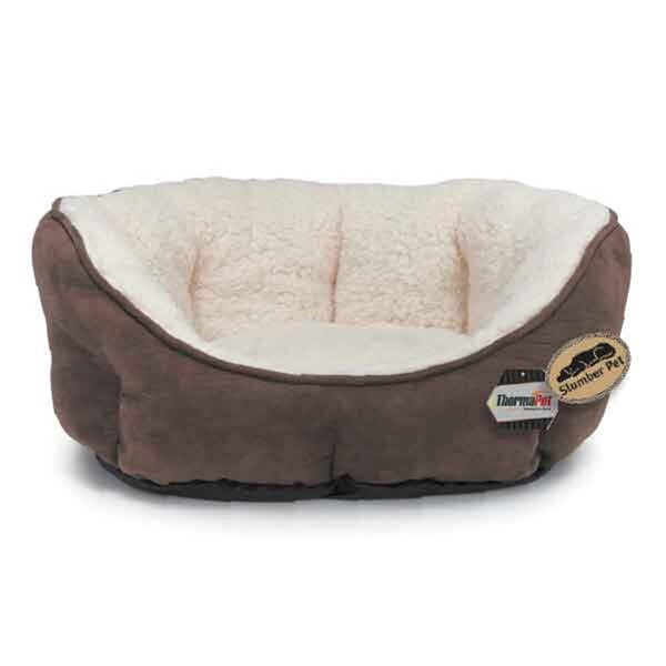 Petedge 34 in. Slumber Pet Thermapet Thermal Bolster Beds, Brown - ZW9709 34 25