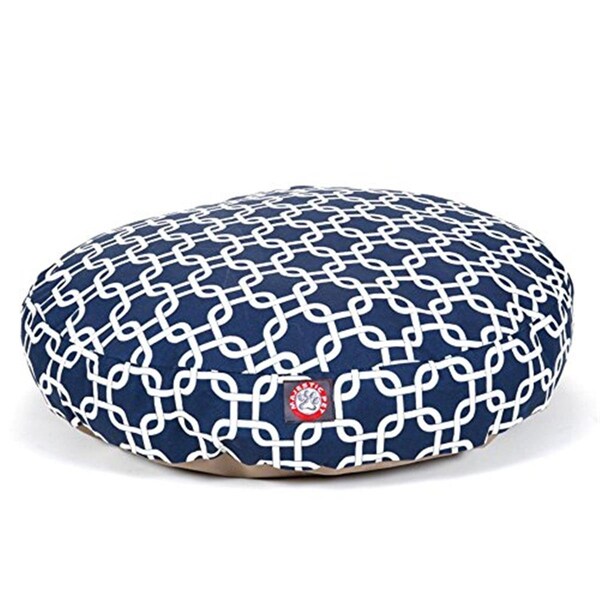 River Soap Co MajesticPet  36 in. Links Round Pet Bed, Navy Blue - Medium - 788995508311