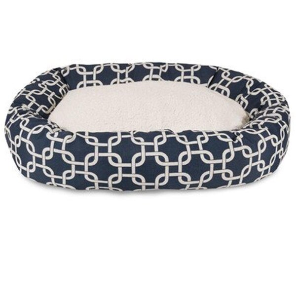 River Soap Co MajesticPet  25 in. Links Sherpa Donut Pet Bed, Navy Blue - 788995540328