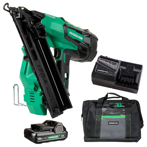 Metabo Hpt 18V Cordless 15-Gauge Angled Finish Nailer 1 x 2.0Ah - NT1865DMASTM