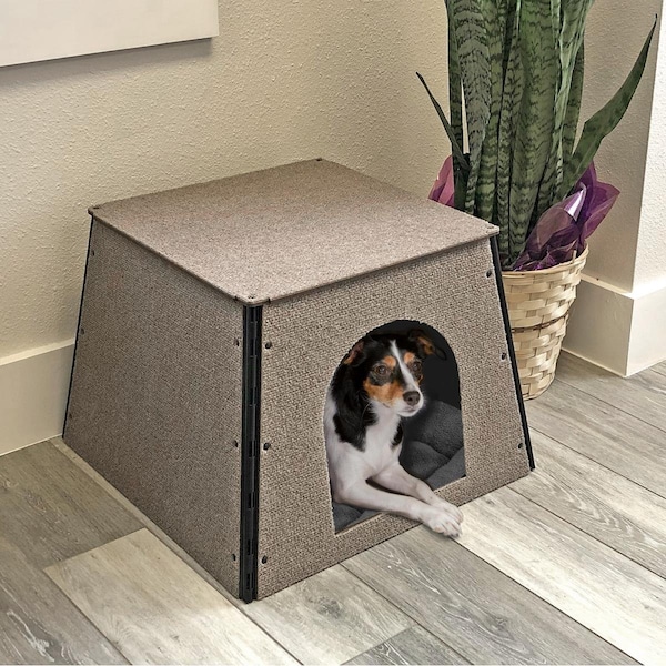 Attractiveatractivo Model Small Dog House Indoor & Outdoor Carpet, Tan - AT2752459