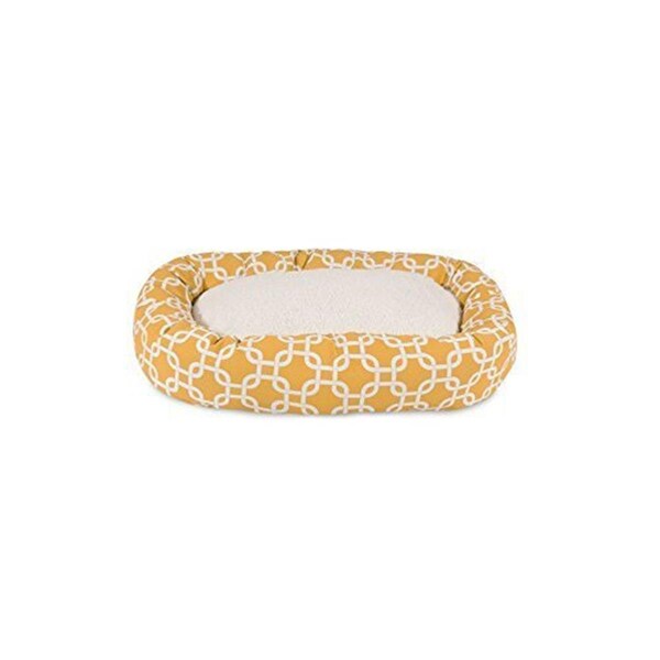 River Soap Co MajesticPet  25 in. Links Sherpa Donut Pet Bed, Yellow - 788995540298