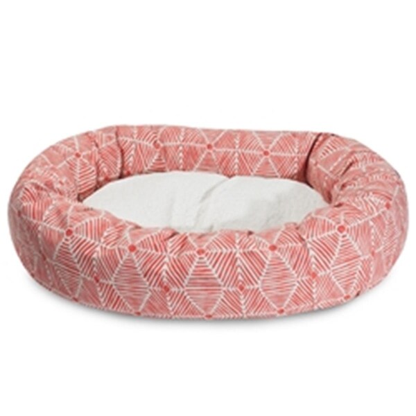 Majestic Pet 32 in. Charlie Salmon Sherpa Bagel Bed - 78899554268