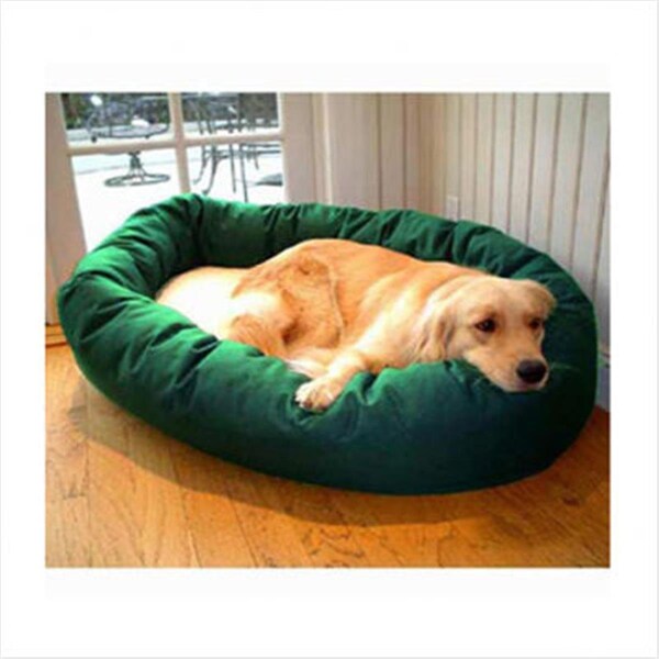 Majestic Pet 32 in. Medium Bagel Bed- Green and Sherpa - 788995612339