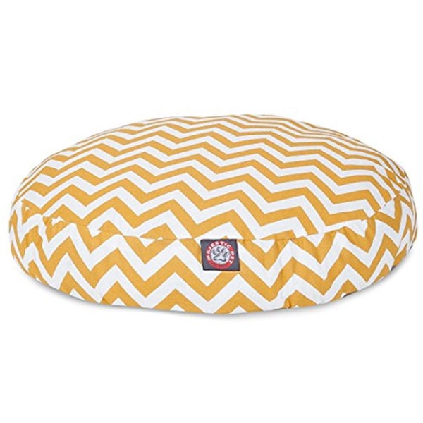 River Soap Co MajesticPet  42 in. Zig Zag Round Pet Bed, Yellow - Large - 788995510253