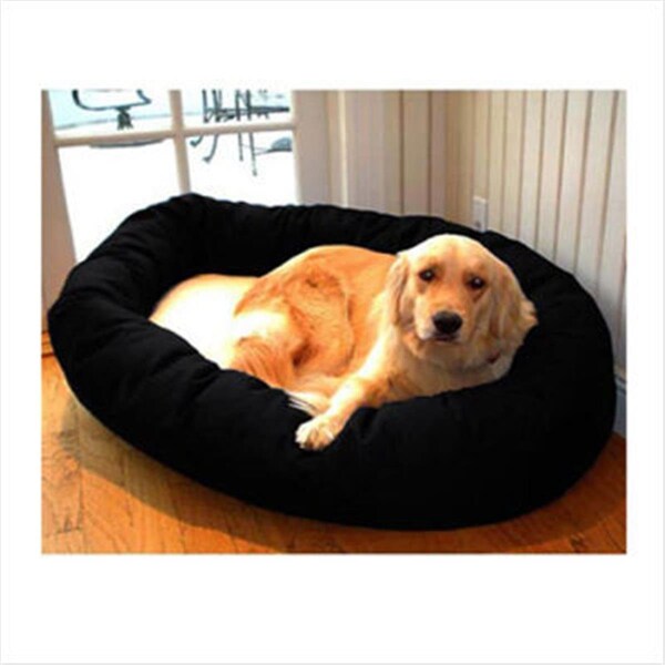Majestic Pet 24 in. Small Bagel Bed- Black and Sherpa - 788995612209