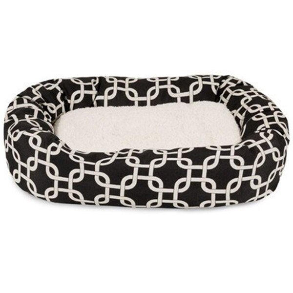 River Soap Co MajesticPet  40 in. Links Sherpa Donut Pet Bed, Black - 788995544319