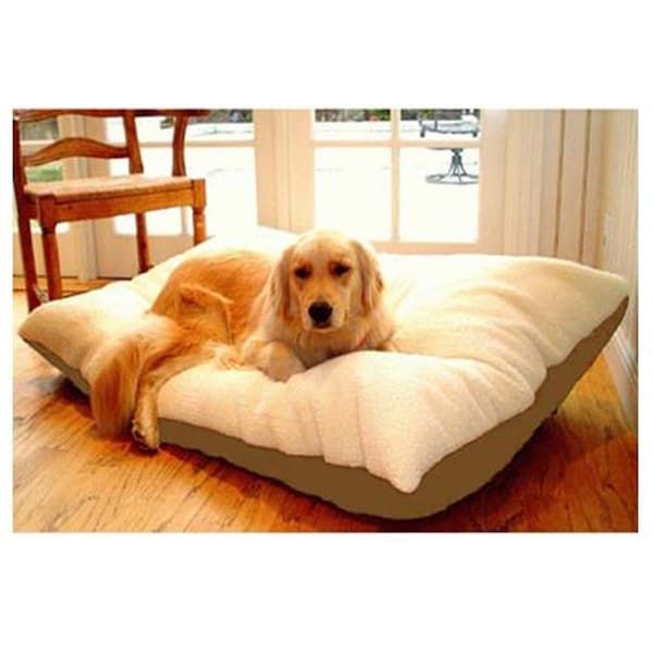 Majestic Pet 30x40 Medium Rectangle Pet Bed- Khaki - 788995651451