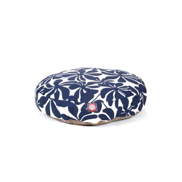 River Soap Co MajesticPet  30 in. Plantation Round Pet Bed, Navy Blue - Small - 788995506140