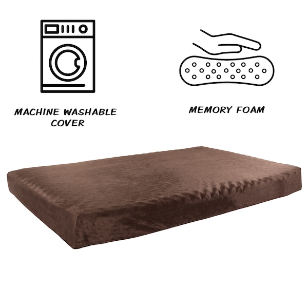 Pet Adobe Orthopedic Pet Bed - Egg Crate and Memory Foam with Washable Cover 37x24x4 by Pet Adobe - Brown - 395693EOG