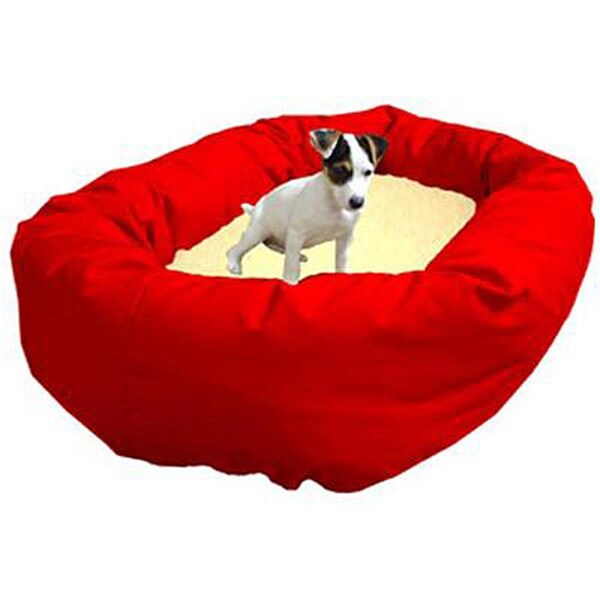 Majestic Pet 52 in. Extra Large Bagel Bed- Red and Sherpa - 788995612513
