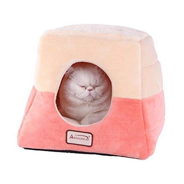 Aeromark Aeromark C07CCS-MH Armarkat Pet Bed Cat Bed 16 x 16 x 14 - Orange & Beige - C07CCS/MH