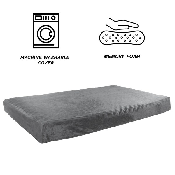 Pet Adobe Orthopedic Pet Bed - Egg Crate and Memory Foam with Washable Cover 46x27x4 by Pet Adobe - Gray - 172442MDQ