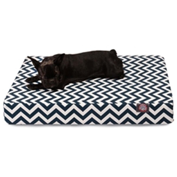 Majestic Pet Navy Chevron Medium Orthopedic Memory Foam Rectangle Dog Bed - 78899551429