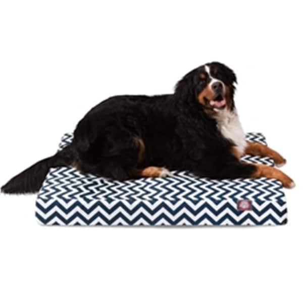 Majestic Pet Navy Chevron Large Orthopedic Memory Foam Rectangle Dog Bed - 78899551629