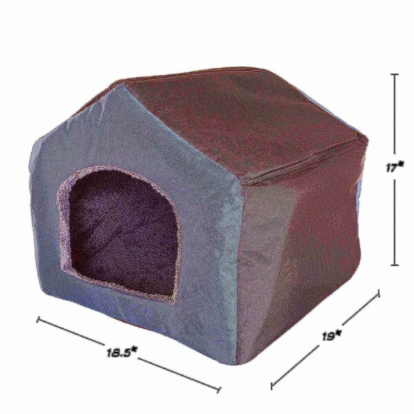 Pet Adobe Pet Adobe Cozy Cottage House Shaped Pet Bed - Gray 19x18.5x17 - 139062RXU