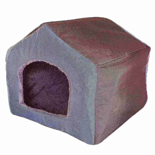 Pet Adobe Pet Adobe Cozy Cottage House Shaped Pet Bed - Gray 19x18.5x17 - 139062RXU