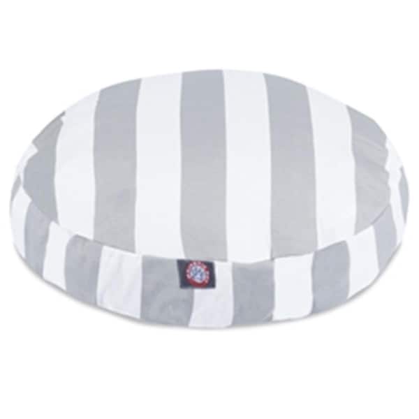 Majestic Pet Vertical Stripe Gray Medium Round Dog Bed - 78899550905