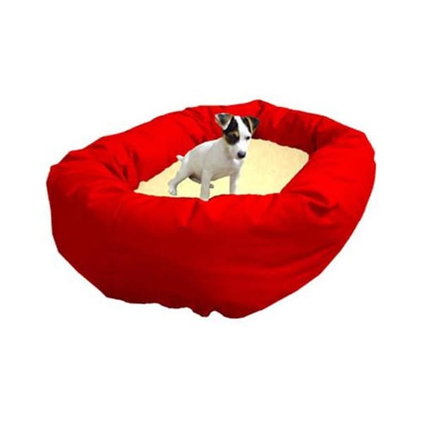 Majestic Pet 32 in. Medium Bagel Bed- Red and Sherpa - 788995612315