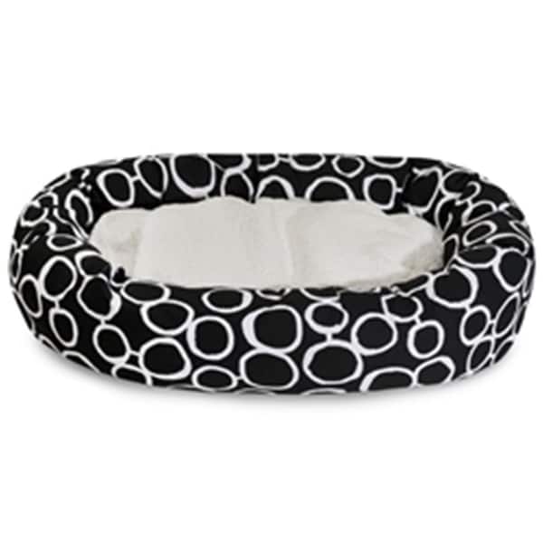 Majestic Pet 52 in. Fusion Black Sherpa Bagel Bed - 78899554662