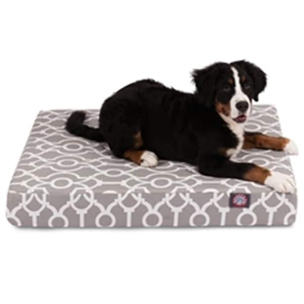 Majestic Pet Gray Trellis Medium Orthopedic Memory Foam Rectangle Dog Bed - 78899551448