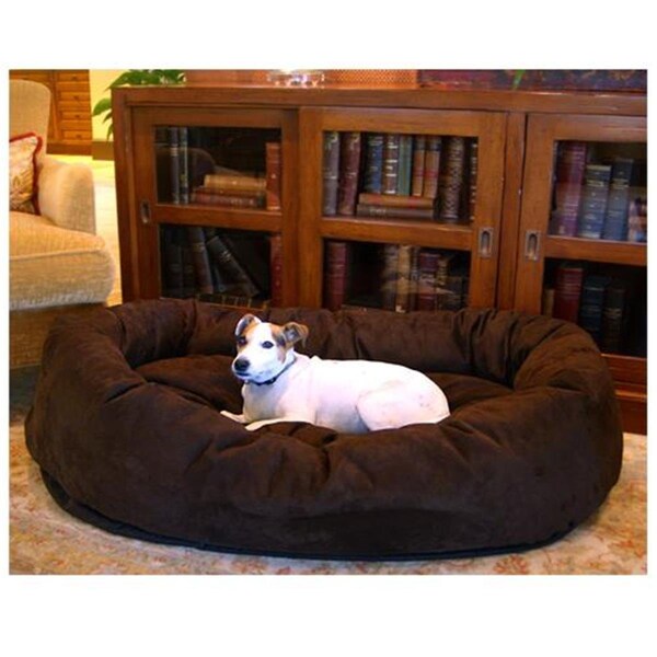 Majestic Pet 78899567301 32 in. Bagel Dog Pet Bed Suede Chocolate - 788995673019