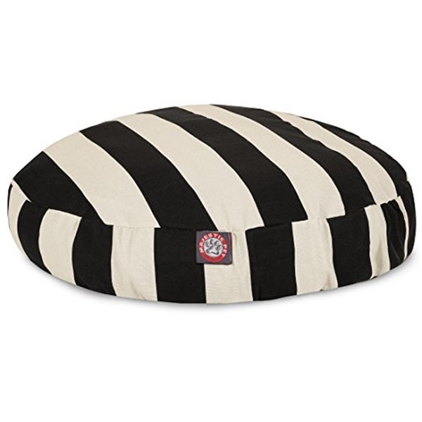 River Soap Co MajesticPet  30 in. Vertical Stripe Round Pet Bed, Black - Small - 788995506195