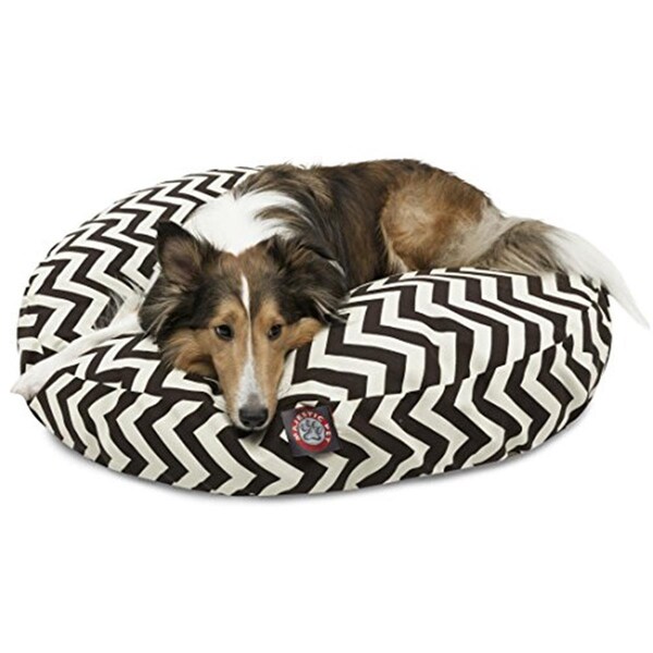 River Soap Co MajesticPet  36 in. Zig Zag Round Pet Bed, Black - Medium - 788995508267