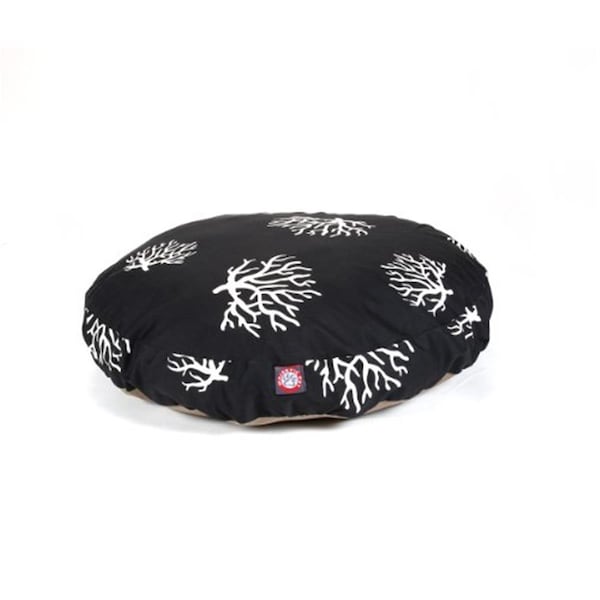 River Soap Co MajesticPet  36 in. Coral Round Pet Bed, Black - 788995508076